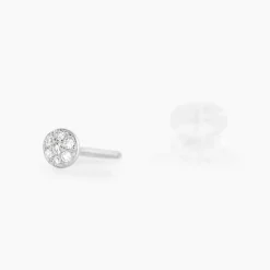 Boucles D'oreilles Puces Teani Or Blanc Diamant