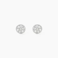 Boucles D'oreilles Puces Teani Or Blanc Diamant