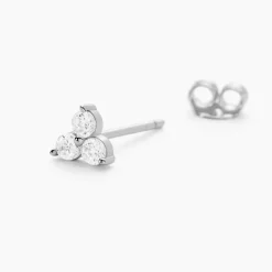 Marc Orian Bijoux Zirconium|Boucles D'Oreilles Fleur > Boucles D'oreilles Puces Thylane Argent Blanc Oxyde De Zirconium