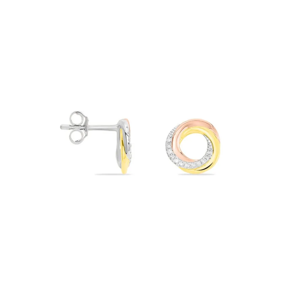 Marc Orian Cadeaux Mariage|Bijoux Diamant > Boucles D'oreilles Puces Tiara Or Tricolore Diamant