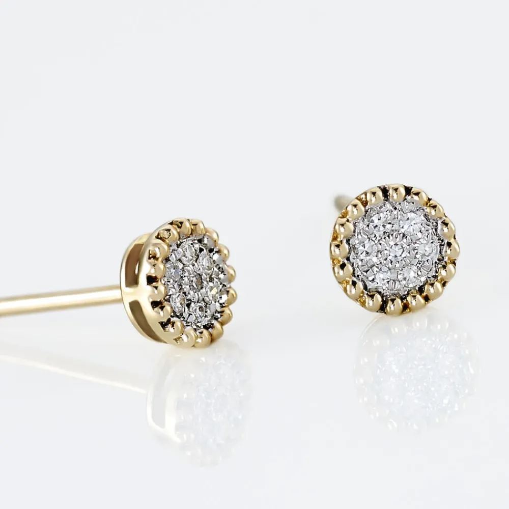 Marc Orian Parures De Mariage|Bijoux Diamant > Boucles D'oreilles Puces Vaina Or Jaune Diamant