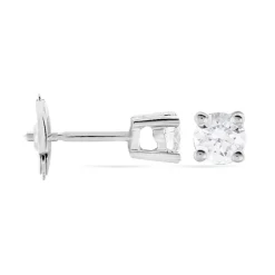 Boucles D'oreilles Puces Victoria Or Blanc Diamant