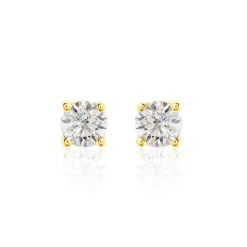 Boucles D'oreilles Puces Victoria Or Jaune Diamant