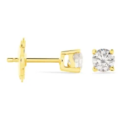 Boucles D'oreilles Puces Victoria Or Jaune Diamant