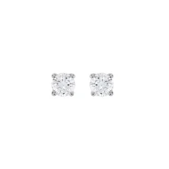 Boucles D'oreilles Puces Victoria Or Blanc Diamant