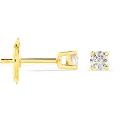 Boucles D'oreilles Puces Victoria Or Jaune Diamant