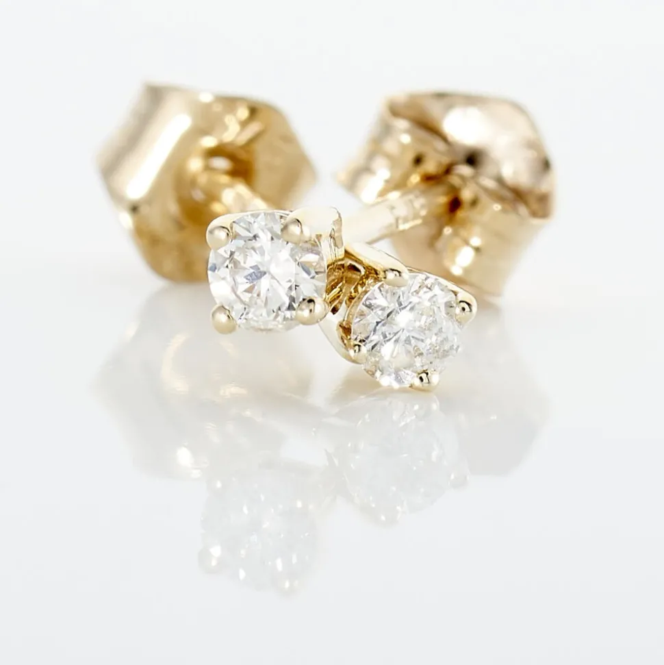 Boucles D'oreilles Puces Victoria Or Jaune Diamant
