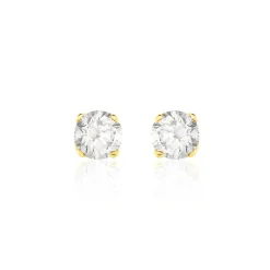 Boucles D'oreilles Puces Victoria Or Jaune Diamant