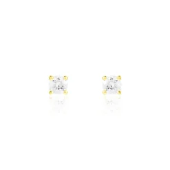 Boucles D'oreilles Puces Victoria Or Jaune Diamant