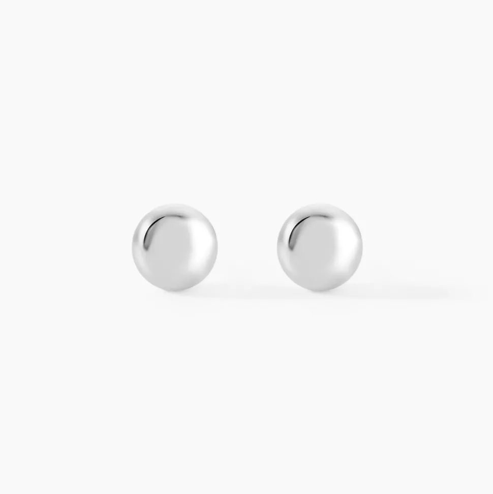 Boucles D'oreilles Puces Virgie Argent Blanc