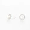 Marc Orian Bijoux Perles|Boucles D'Oreilles Perle > Boucles D'oreilles Puces Vittorio Argent Blanc Perle De Culture