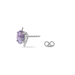 Marc Orian Cadeaux Mariage|Boucles D'Oreilles Améthyste > Boucles D'oreilles Puces Vrille Ovale Or Blanc Amethyste