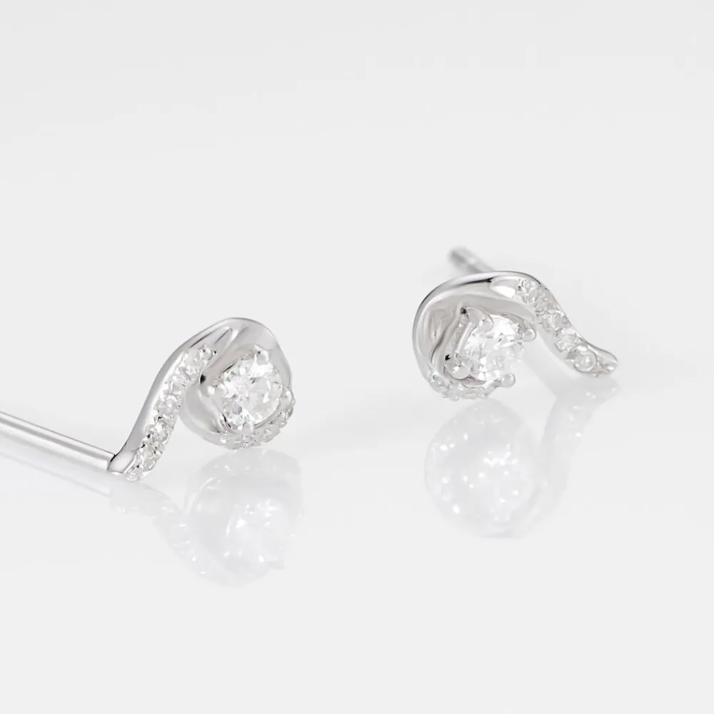 Marc Orian Anniversaire De Mariage|Bijoux Diamant > Boucles D'oreilles Puces Vrille Accompagnee Or Blanc Diamant