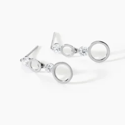 Marc Orian Pendantes|Bijoux Zirconium > Boucles D'oreilles Puces Wynona Or Blanc Oxyde