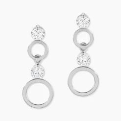 Marc Orian Pendantes|Bijoux Zirconium > Boucles D'oreilles Puces Wynona Or Blanc Oxyde