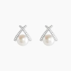 Marc Orian Bijoux Perles|Boucles D'Oreilles Perle > Boucles D'oreilles Puces Yacinthe Argent Perle De Culture Et Oxyde