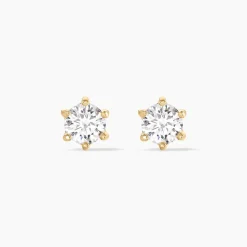 Boucles D'oreilles Puces Yléna Plaqué Or Jaune Oxyde De Zirconium