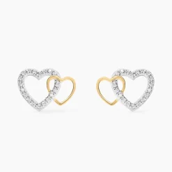 Boucles D'oreilles Puces Ysma Or Jaune Argent Blanc