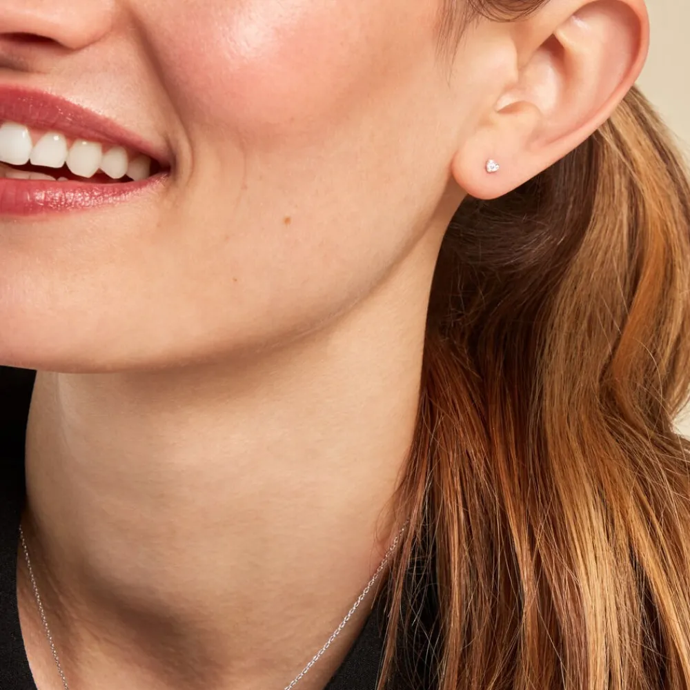 Marc Orian Bijoux Zirconium|Boucles D'Oreilles Argent > Boucles D'oreilles Puces Ziya Argent Blanc Oxyde De Zirconium
