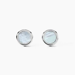 JOURDAN Bijoux Acier Inoxydable|Idées Cadeaux Homme > Boutons De Manchettes Athos Acier Argenté Nacre