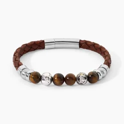 Bracelet Acier Blanc Abraham Pierre De Synthese