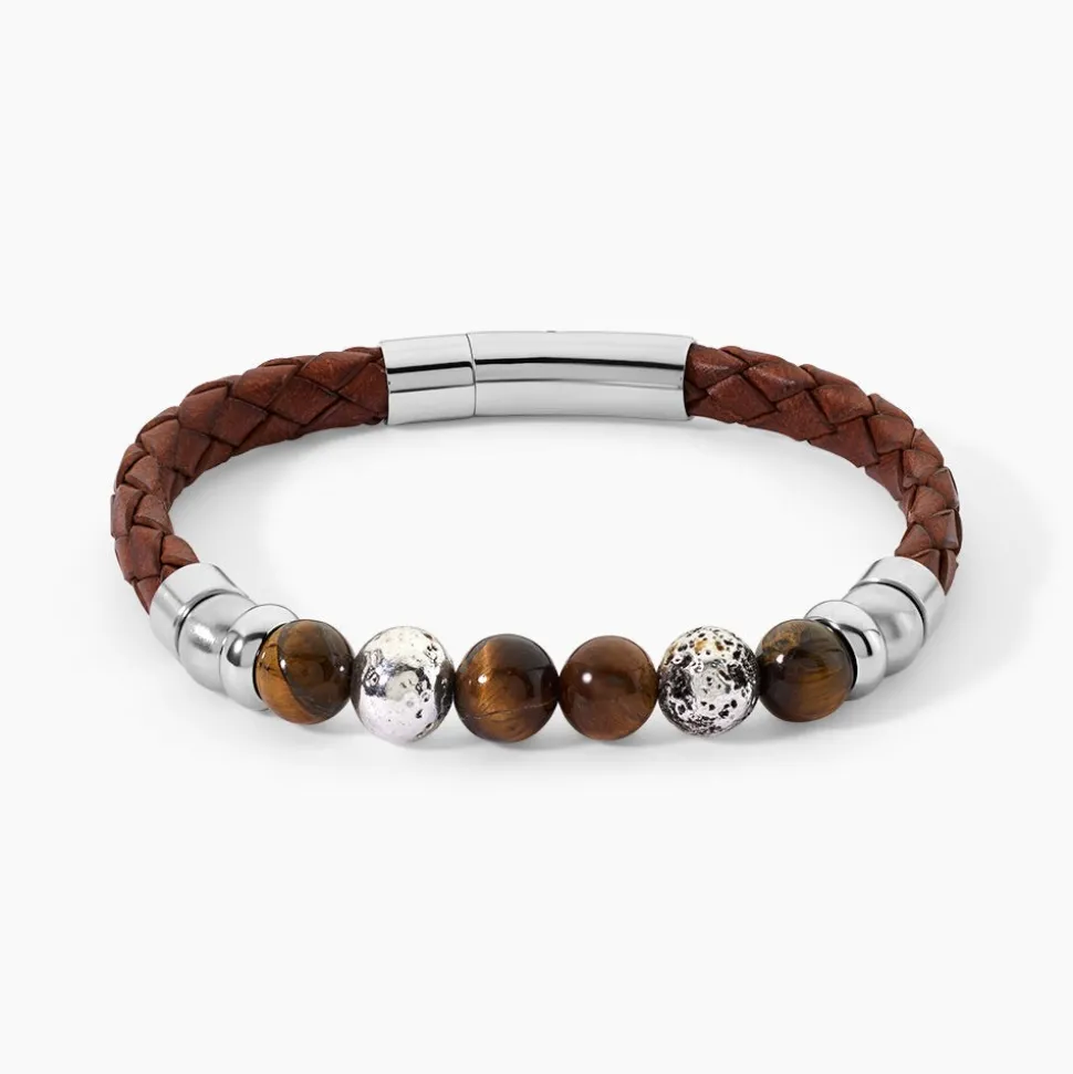 Bracelet Acier Blanc Abraham Pierre De Synthese