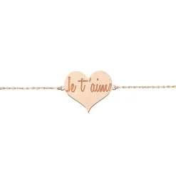 Bracelet Albizia Coeur Message Or Rose