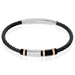 Marc Orian Bracelets Homme|Bracelets Acier Inoxydable > Bracelet Alexandre Acier Bicolore