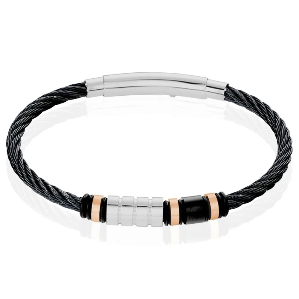 Marc Orian Bracelets Homme|Bracelets Acier Inoxydable > Bracelet Alexandre Acier Bicolore
