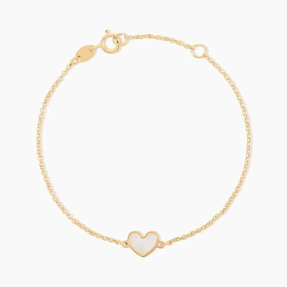 Marc Orian Bracelets Or|Bracelets Enfants > Bracelet Amaryllis Coeur Or Jaune Nacre