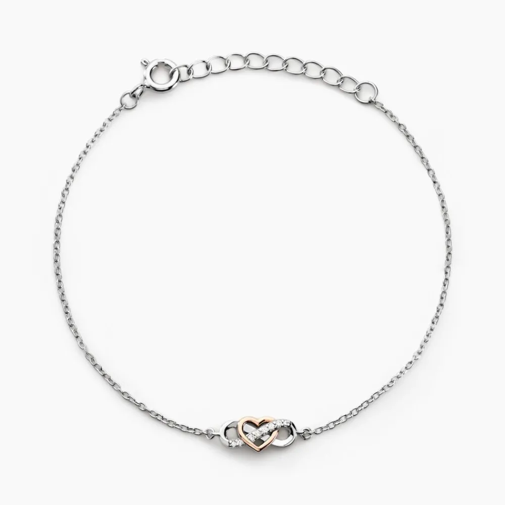 Marc Orian Bijoux Zirconium|Bracelets > Bracelet Amuri Argent Bicolore Oxyde De Zirconium