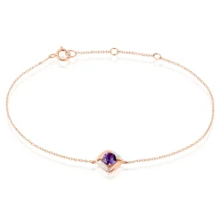 Marc Orian Bracelets Or|Anniversaire De Mariage > Bracelet Anaelle Or Rose Amethyste Et Diamant