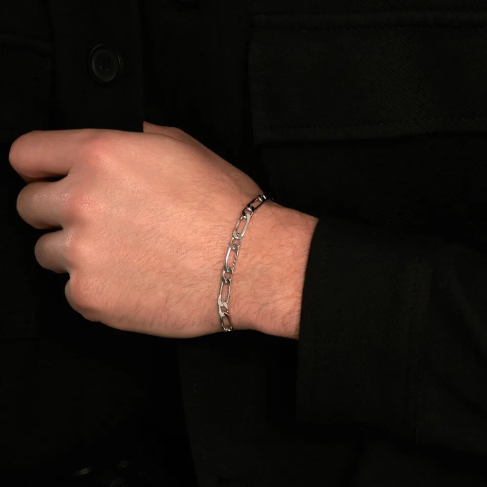 Marc Orian Bracelets Homme|Bijoux Homme > Bracelet Anilo Maille Alternee 1/1 Argent Blanc