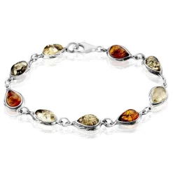 Bracelet Argent Blanc Fallone Ambres