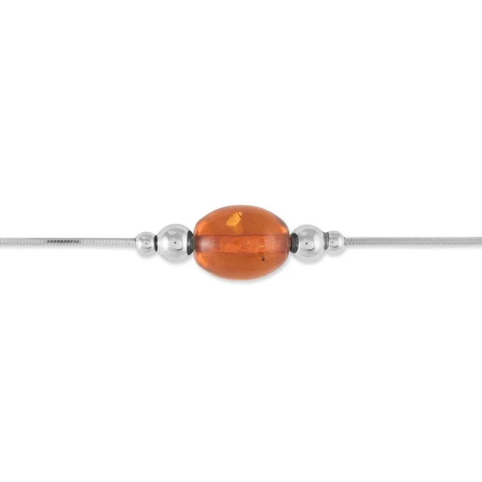 Bracelet Argent Blanc Safaa Ambre