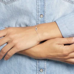 Bracelet Argent Blanc Shemsi Oxyde De Zirconium
