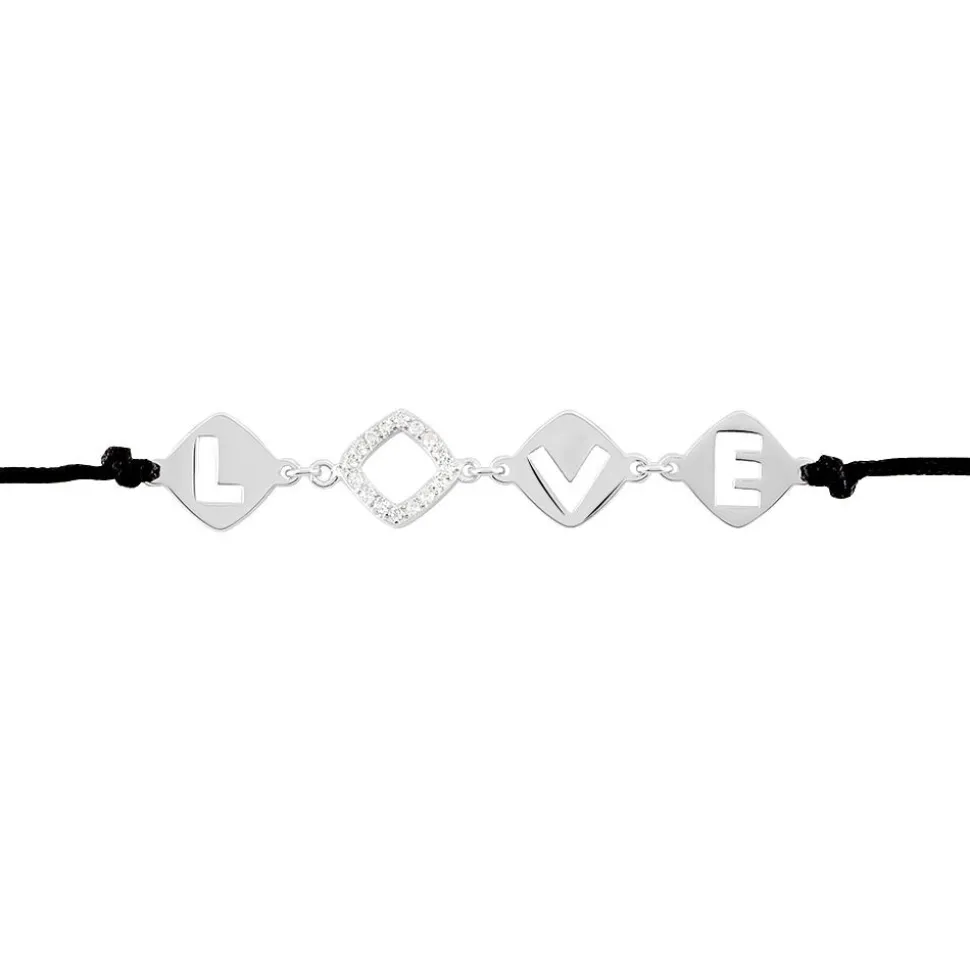 Bracelet Argent Dustin Cordon Pastilles Oxyde