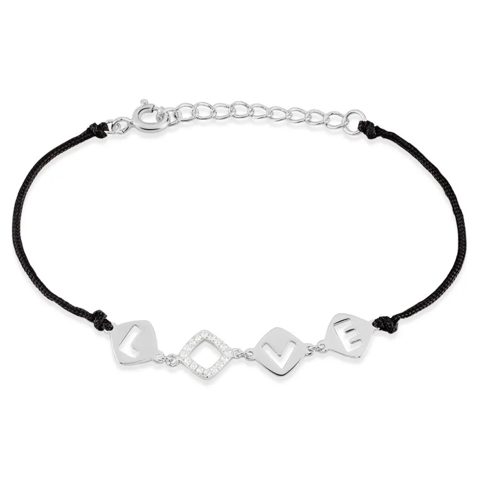 Bracelet Argent Dustin Cordon Pastilles Oxyde