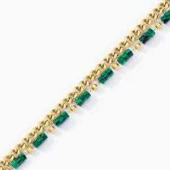 Bracelet Athena Acier Doré Malachite
