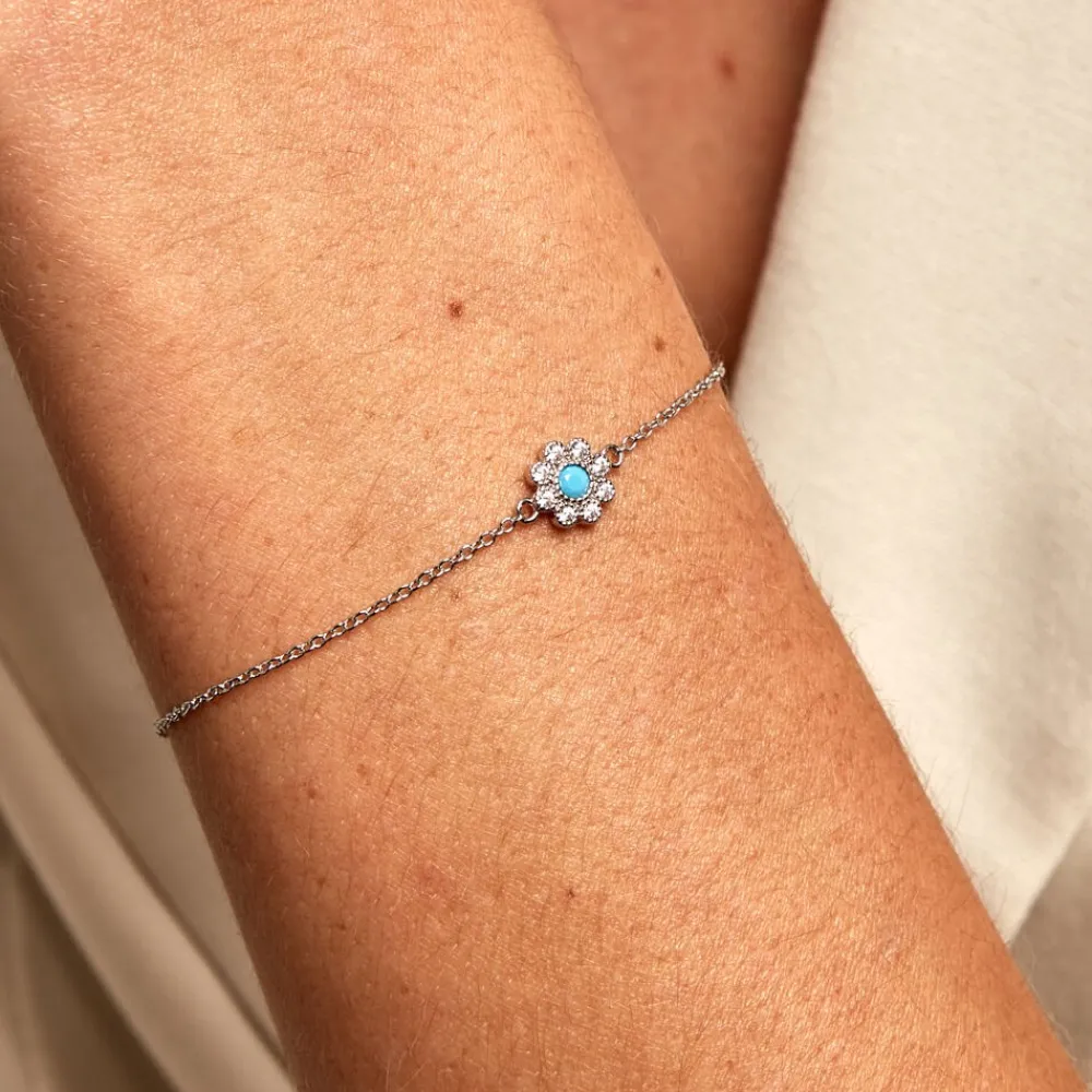 Marc Orian Bracelets|Idées Cadeaux Femme > Bracelet Aurel Argent Blanc Turquoise Oxyde De Zirconium