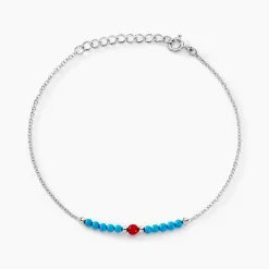 Marc Orian Bracelets|Idées Cadeaux Femme > Bracelet Behati Argent Blanc Corail Turquoise
