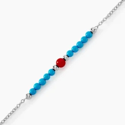 Marc Orian Bracelets|Idées Cadeaux Femme > Bracelet Behati Argent Blanc Corail Turquoise