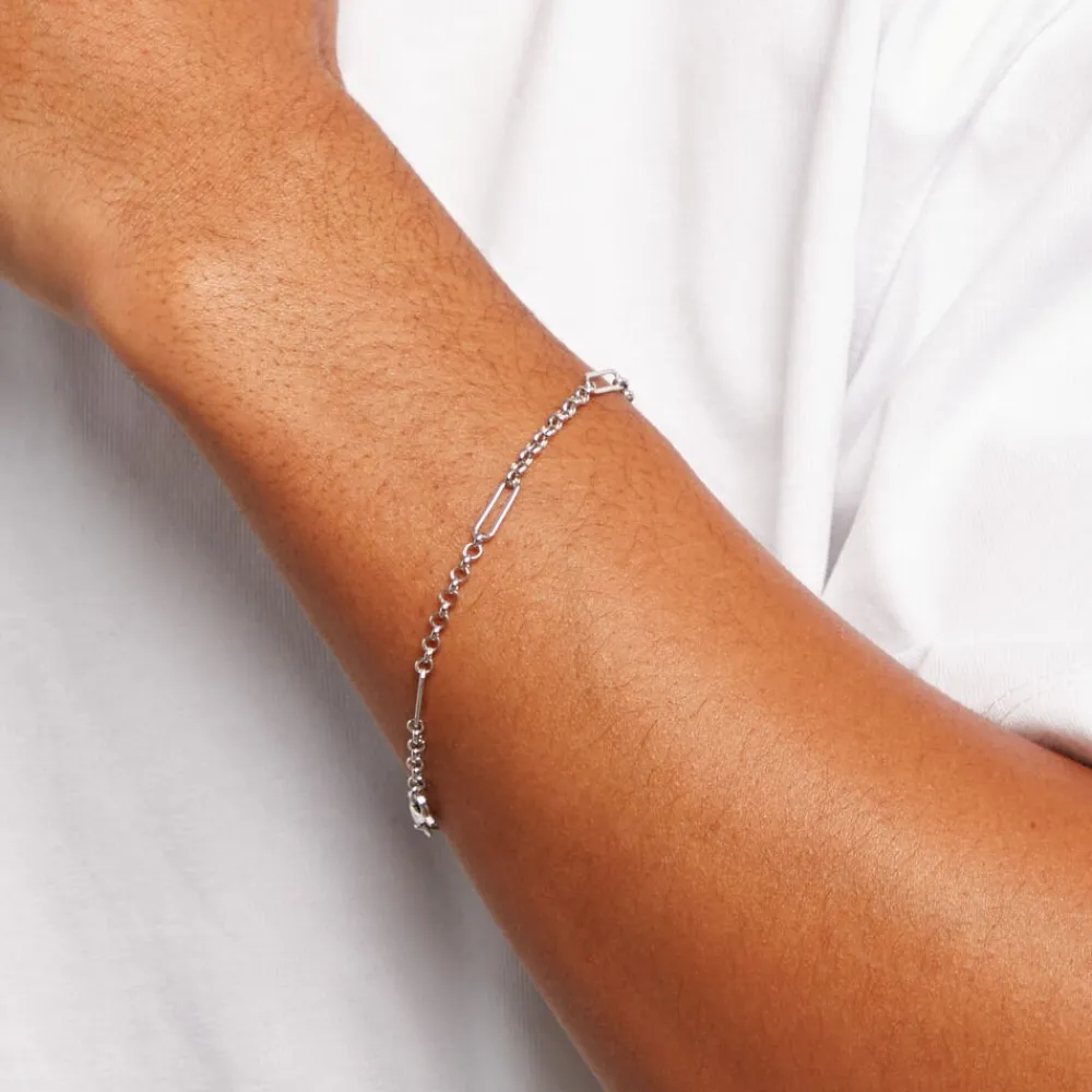 Marc Orian Bracelets Mailles|Bracelets Homme > Bracelet Ben Argent Blanc