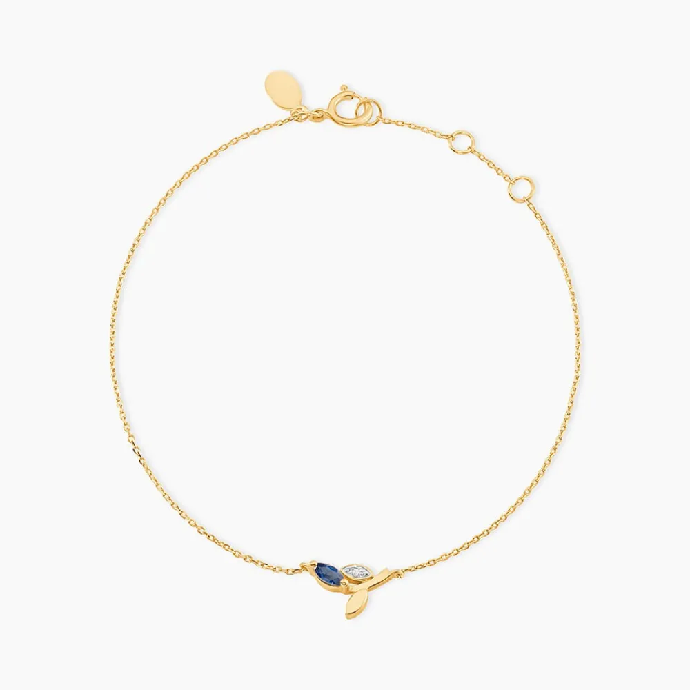 Marc Orian Bracelets Or|Cadeaux Mariage > Bracelet Bendt Or Jaune Saphir Diamant