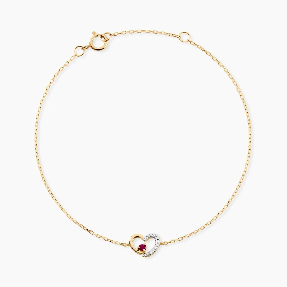 Marc Orian Bracelets Or|Bracelets Chaînes > Bracelet Bengta Or Jaune Rubis Diamant