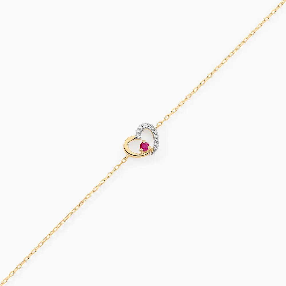 Marc Orian Bracelets Or|Bracelets Chaînes > Bracelet Bengta Or Jaune Rubis Diamant