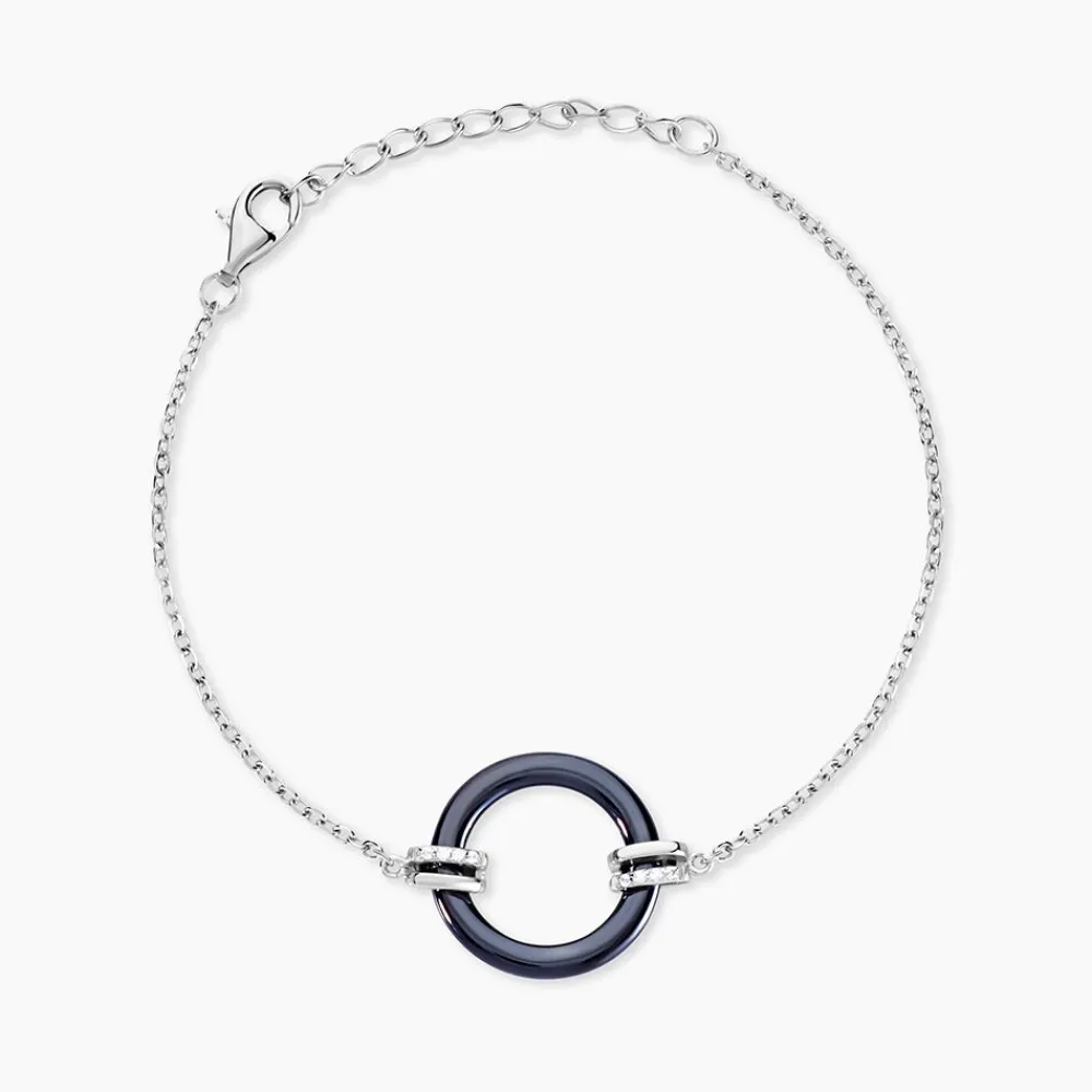 Marc Orian Bracelets|Bijoux Fantaisie > Bracelet Bertillianne Argent Blanc Céramique Et Oxyde De Zirconium