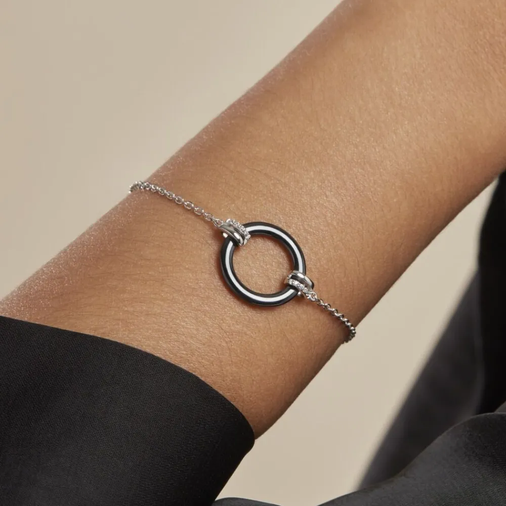 Marc Orian Bracelets|Bijoux Fantaisie > Bracelet Bertillianne Argent Blanc Céramique Et Oxyde De Zirconium