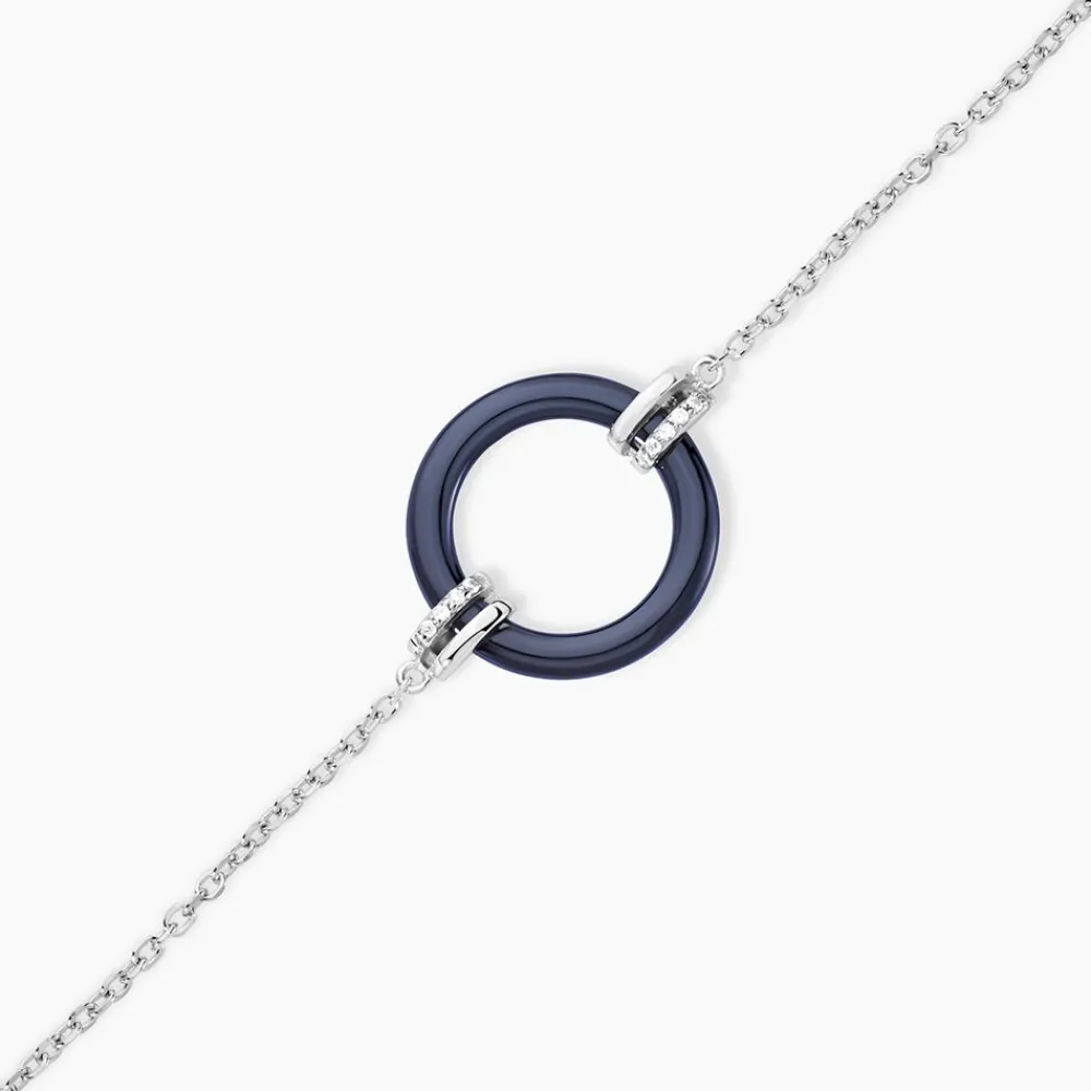 Marc Orian Bracelets|Bijoux Fantaisie > Bracelet Bertillianne Argent Blanc Céramique Et Oxyde De Zirconium