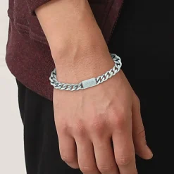 BOSS BIJOUX Bracelets Homme|Bracelets Acier Inoxydable > Bracelet Boss Chain Link Acier Blanc